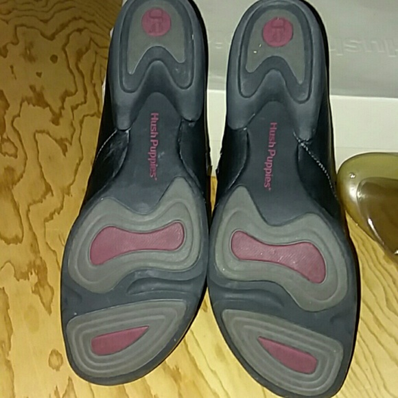 HUSH PUPPIES AZUNE BLACK LEATHER SHOE*SZ10M* - Picture 8 of 8